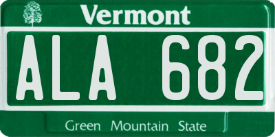 VT license plate ALA682