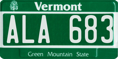 VT license plate ALA683