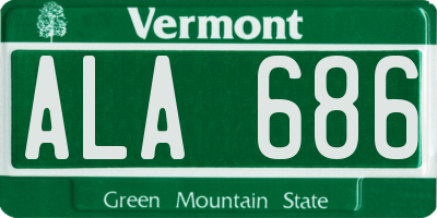 VT license plate ALA686