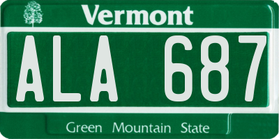 VT license plate ALA687