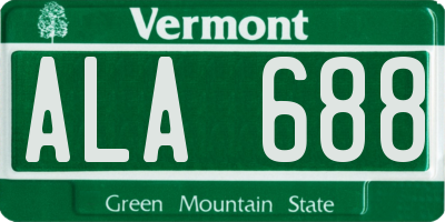 VT license plate ALA688