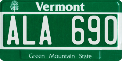 VT license plate ALA690