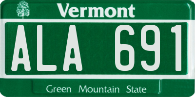 VT license plate ALA691