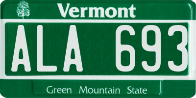 VT license plate ALA693