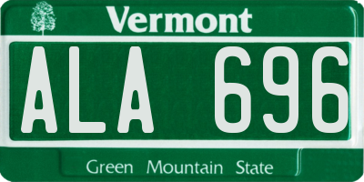 VT license plate ALA696