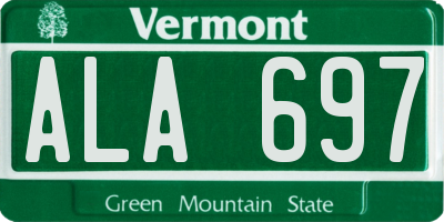 VT license plate ALA697
