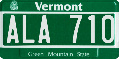 VT license plate ALA710