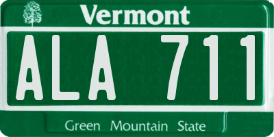 VT license plate ALA711