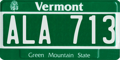 VT license plate ALA713