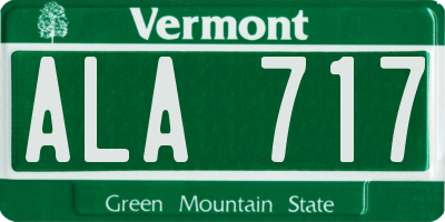 VT license plate ALA717