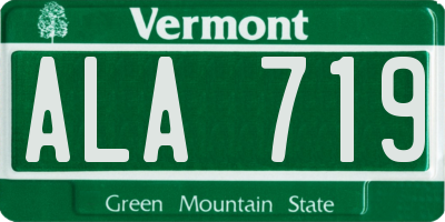 VT license plate ALA719