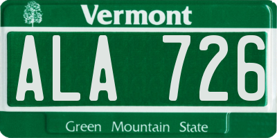 VT license plate ALA726