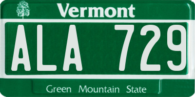 VT license plate ALA729