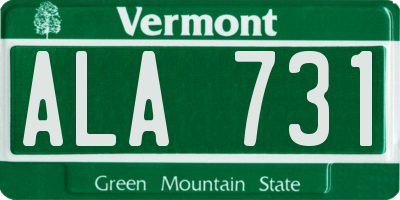 VT license plate ALA731