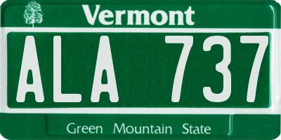 VT license plate ALA737