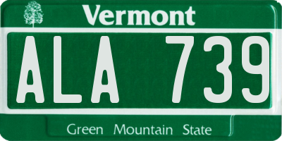 VT license plate ALA739