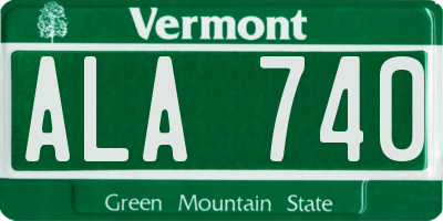 VT license plate ALA740