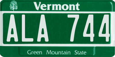 VT license plate ALA744