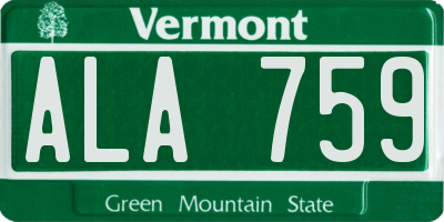 VT license plate ALA759