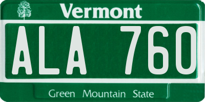 VT license plate ALA760