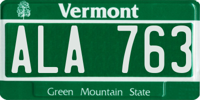 VT license plate ALA763