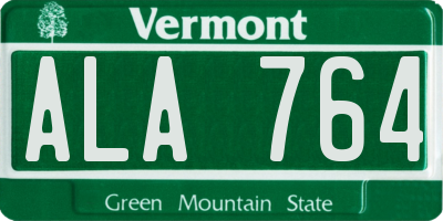 VT license plate ALA764