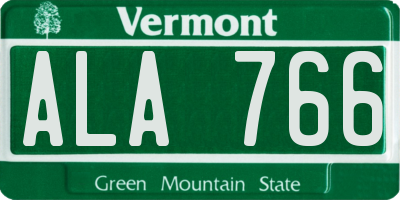VT license plate ALA766