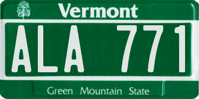 VT license plate ALA771