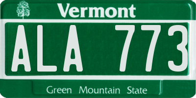 VT license plate ALA773