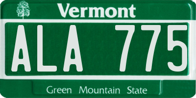 VT license plate ALA775