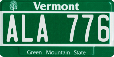 VT license plate ALA776