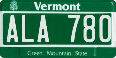 VT license plate ALA780