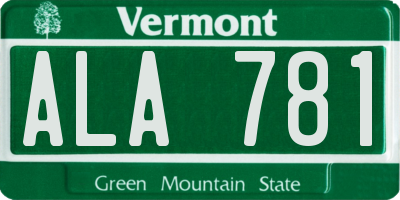 VT license plate ALA781