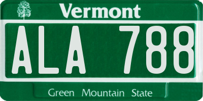VT license plate ALA788