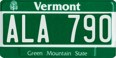 VT license plate ALA790