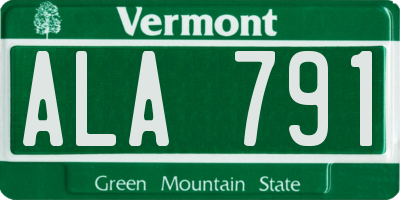 VT license plate ALA791