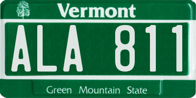 VT license plate ALA811