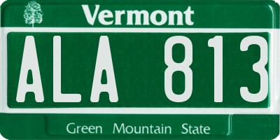 VT license plate ALA813