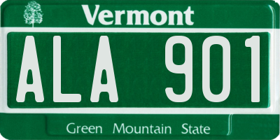 VT license plate ALA901