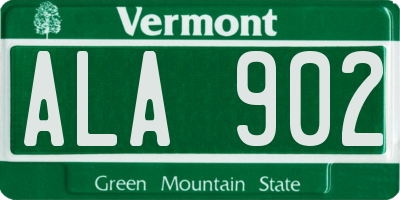 VT license plate ALA902
