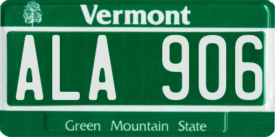 VT license plate ALA906