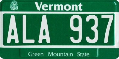 VT license plate ALA937
