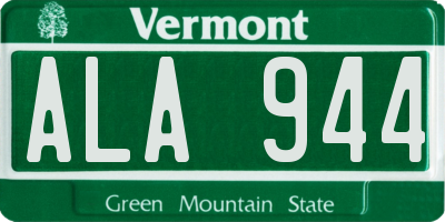 VT license plate ALA944