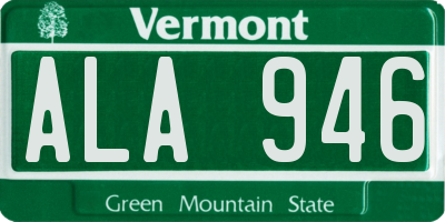 VT license plate ALA946