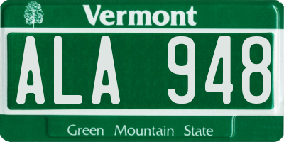 VT license plate ALA948