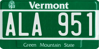 VT license plate ALA951