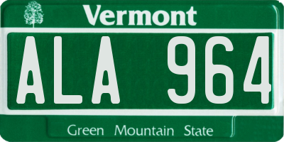 VT license plate ALA964