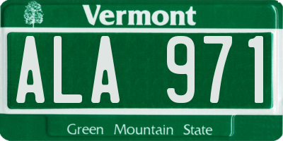 VT license plate ALA971
