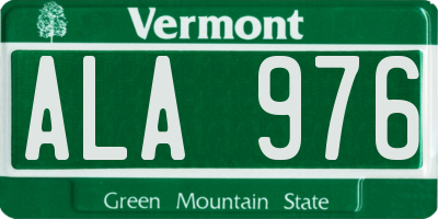 VT license plate ALA976