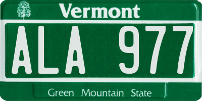 VT license plate ALA977